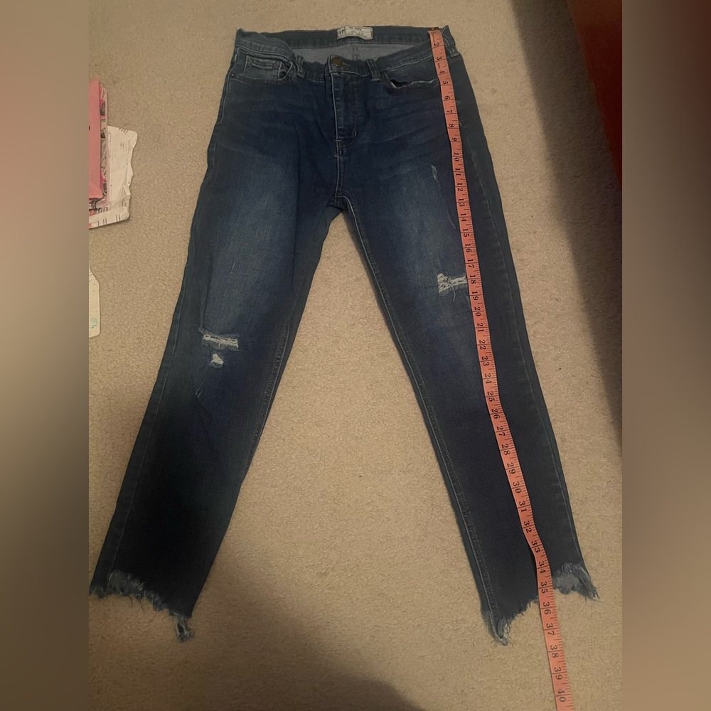 Free People high rise Blue Cropped Jeans size W29 - Picture 5 of 7